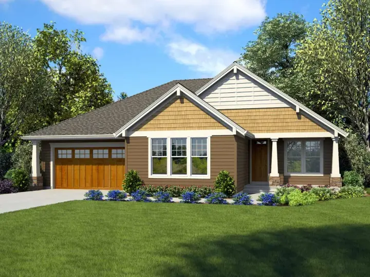 Craftsman house plans 74-857 - front exterior, 2,137 sq ft, 3 bed, 2 bath house plans | Monster House Plans
