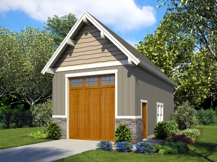 Craftsman house plans 74-859 - front exterior, 800 sq ft, 0 bed, 0 bath house plans | Monster House Plans