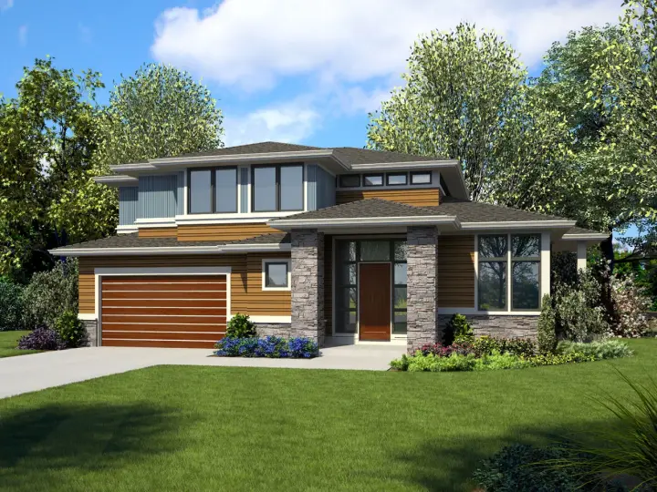 Contemporary house plans 74-864 - front exterior, 2,710 sq ft, 3 bed, 2 bath house plans | Monster House Plans