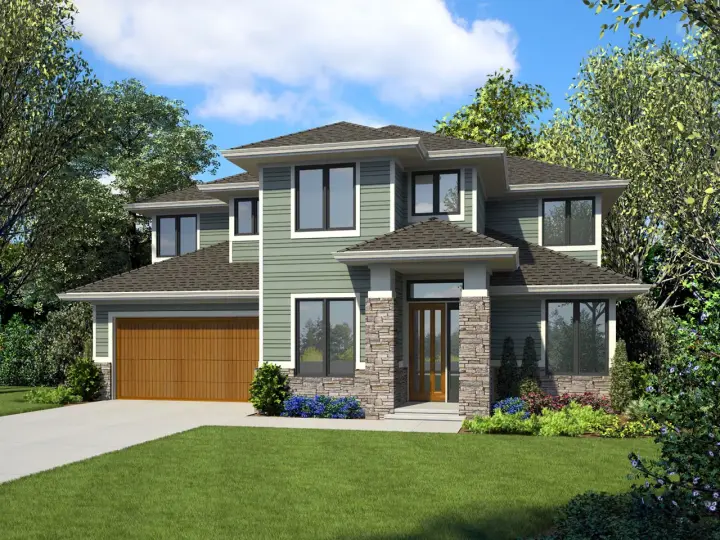 Contemporary house plans 74-865 - front exterior, 2,790 sq ft, 4 bed, 3 bath house plans | Monster House Plans