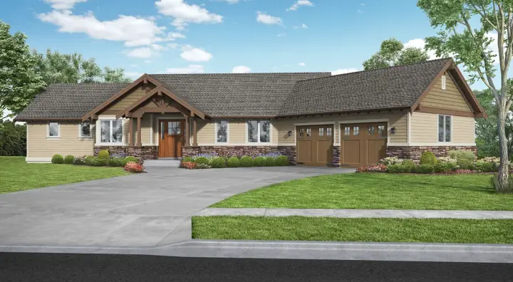 Craftsman house plans 74-868 - front exterior, 3,121 sq ft, 4 bed, 3 bath house plans | Monster House Plans