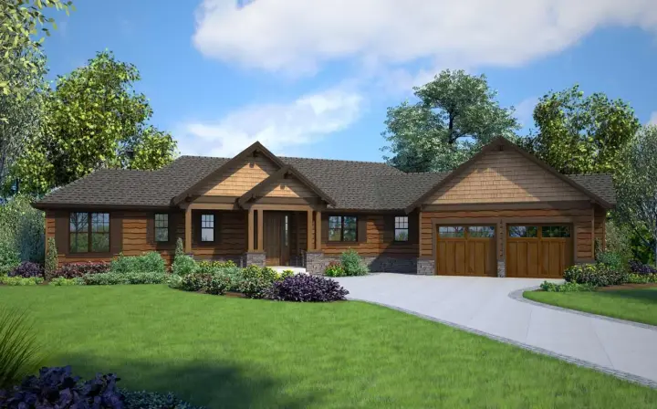 Craftsman house plans 74-884 - front exterior, 2,946 sq ft, 4 bed, 3 bath house plans | Monster House Plans
