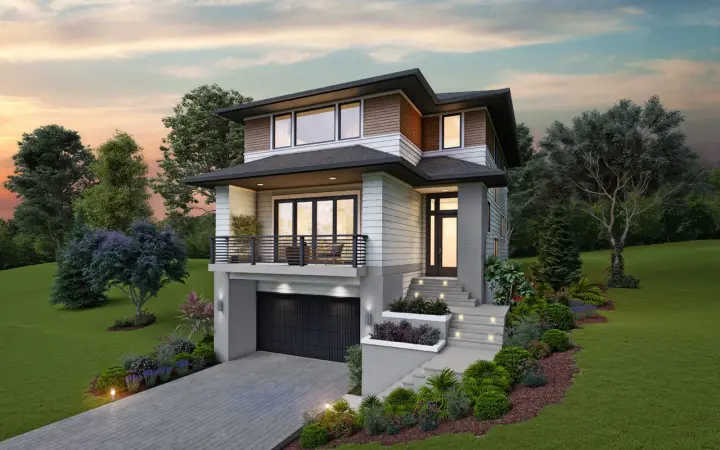 Contemporary house plans 74-887 - front exterior, 2,498 sq ft, 3 bed, 2 bath house plans | Monster House Plans