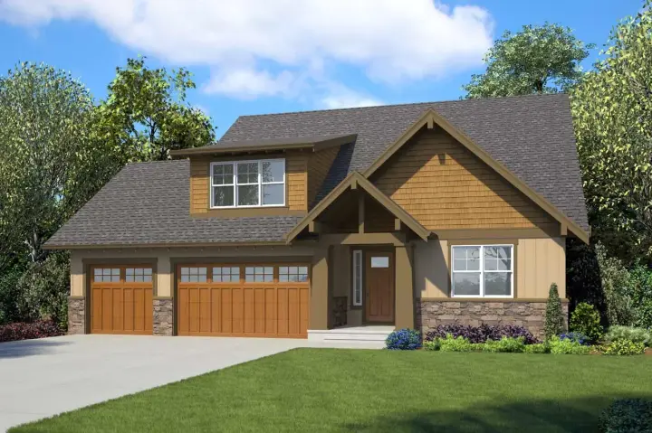 Craftsman house plans 74-890 - front exterior, 2,498 sq ft, 4 bed, 3 bath house plans | Monster House Plans