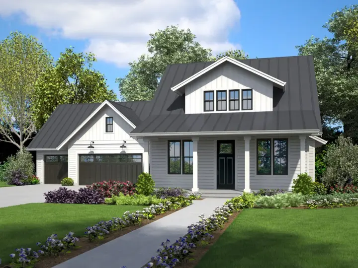 Modern Farmhouse house plans 74-893 - front exterior, 2,292 sq ft, 4 bed, 3 bath house plans | Monster House Plans