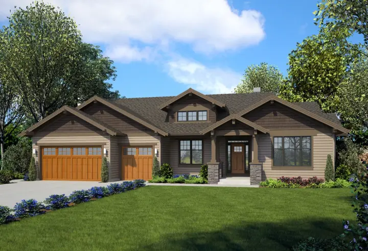 Craftsman house plans 74-898 - front exterior, 2,791 sq ft, 3 bed, 3 bath house plans | Monster House Plans