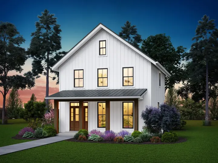 Contemporary house plans 74-903 - front exterior, 1,394 sq ft, 3 bed, 2 bath house plans | Monster House Plans