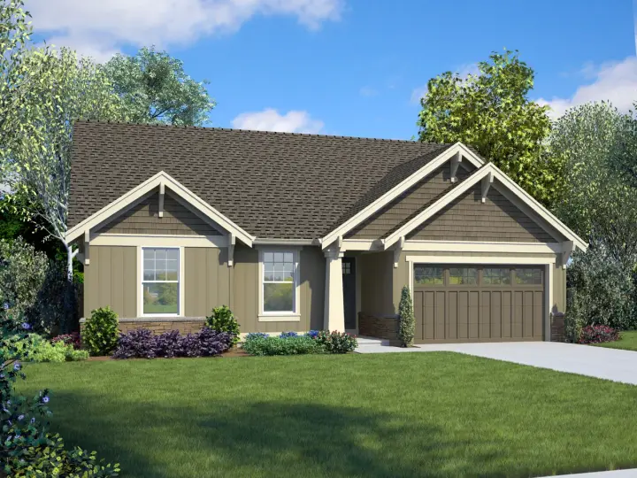 Craftsman house plans 74-906 - front exterior, 1,605 sq ft, 3 bed, 2 bath house plans | Monster House Plans