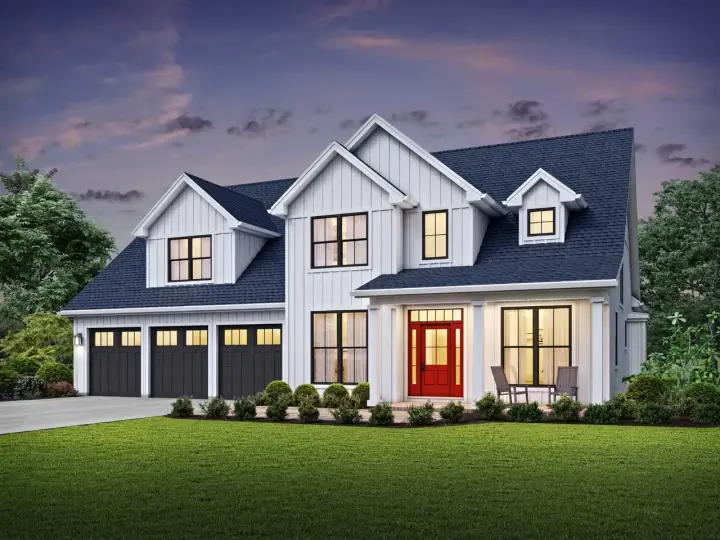 Modern Farmhouse house plans 74-912 - front exterior, 2,944 sq ft, 4 bed, 3 bath house plans | Monster House Plans