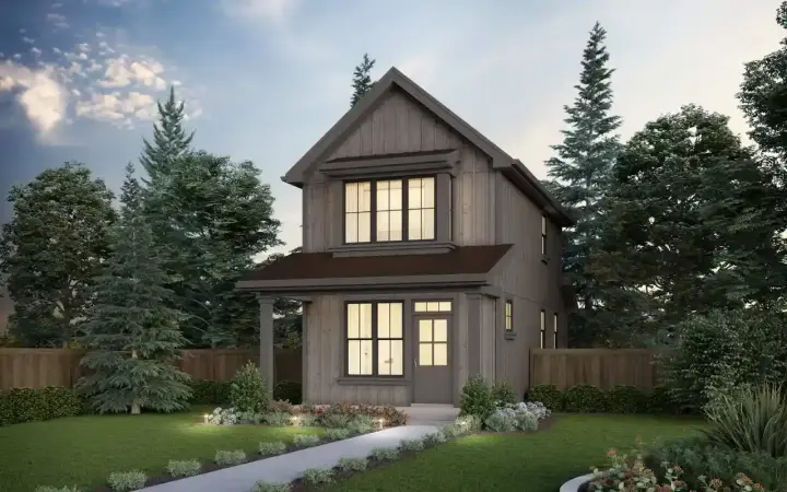 Country house plans 74-923 - front exterior, 944 sq ft, 2 bed, 1 bath house plans | Monster House Plans