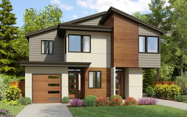 Contemporary house plans 74-955 - front exterior, 3,649 sq ft, 6 bed, 4 bath house plans | Monster House Plans