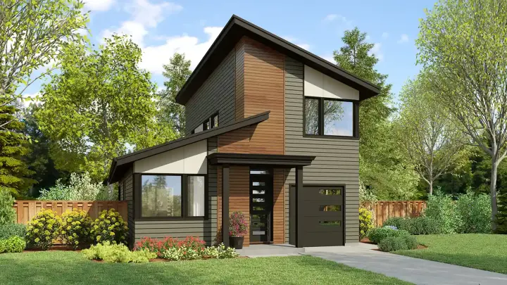 Contemporary house plans 74-962 - front exterior, 1,864 sq ft, 4 bed, 4 bath house plans | Monster House Plans