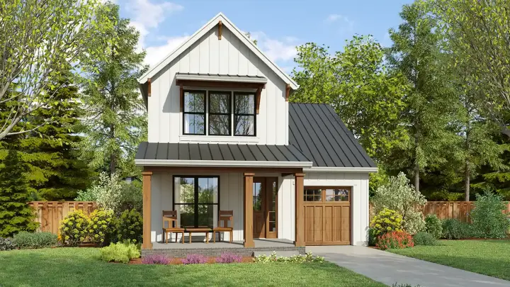 Modern Farmhouse house plans 74-963 - front exterior, 1,926 sq ft, 4 bed, 2 bath house plans | Monster House Plans