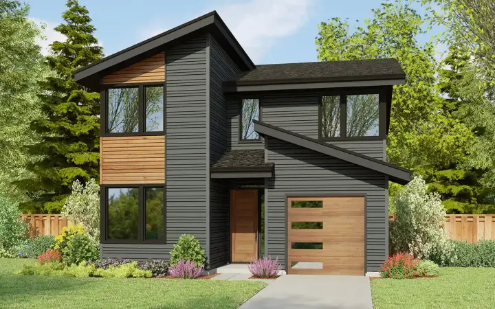 Modern house plans 74-974 - front exterior, 2,108 sq ft, 4 bed, 3 bath house plans | Monster House Plans