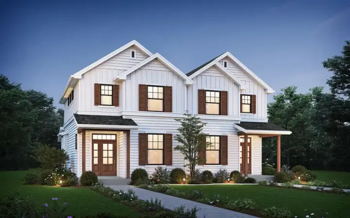 Modern Farmhouse house plans 74-978 - front exterior, 2,544 sq ft, 6 bed, 4 bath house plans | Monster House Plans