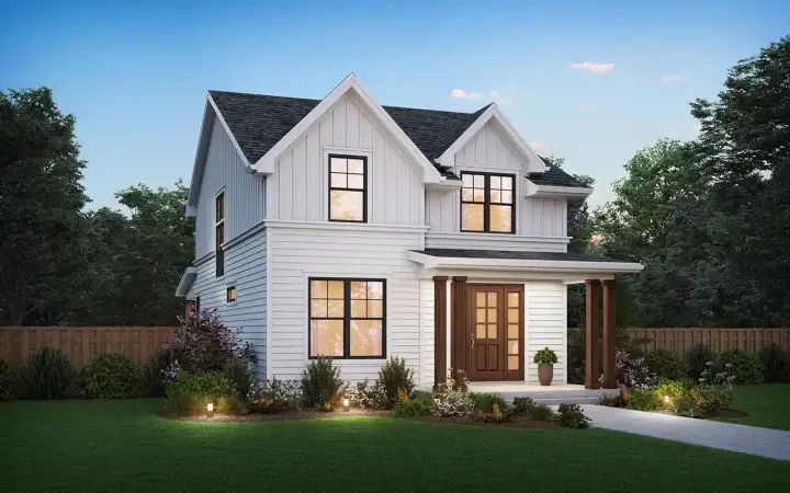 Modern Farmhouse house plans 74-996 - front exterior, 1,929 sq ft, 4 bed, 3 bath house plans | Monster House Plans