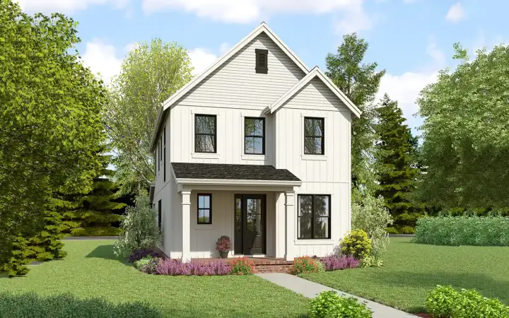 Modern Farmhouse house plans 74-997 - front exterior, 1,936 sq ft, 3 bed, 2 bath house plans | Monster House Plans
