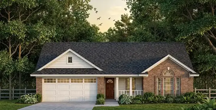 Traditional house plans 75-112 - front exterior, 1,188 sq ft, 3 bed, 2 bath house plans | Monster House Plans