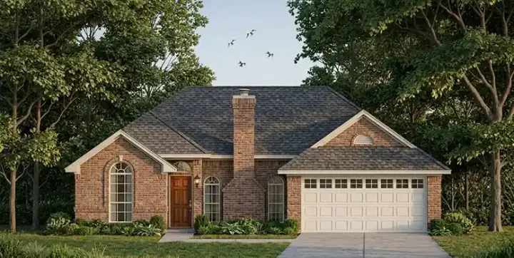 Traditional house plans 75-113 - front exterior, 1,198 sq ft, 3 bed, 2 bath house plans | Monster House Plans