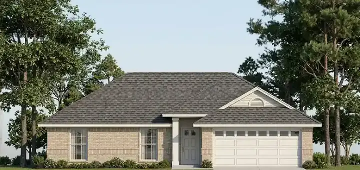 Traditional house plans 75-114 - front exterior, 1,198 sq ft, 3 bed, 2 bath house plans | Monster House Plans