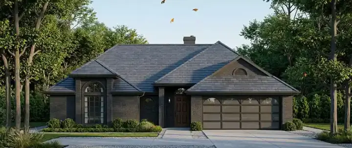 Traditional house plans 75-119 - front exterior, 1,246 sq ft, 3 bed, 2 bath house plans | Monster House Plans