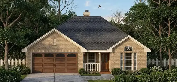 Traditional house plans 75-126 - front exterior, 1,287 sq ft, 3 bed, 2 bath house plans | Monster House Plans