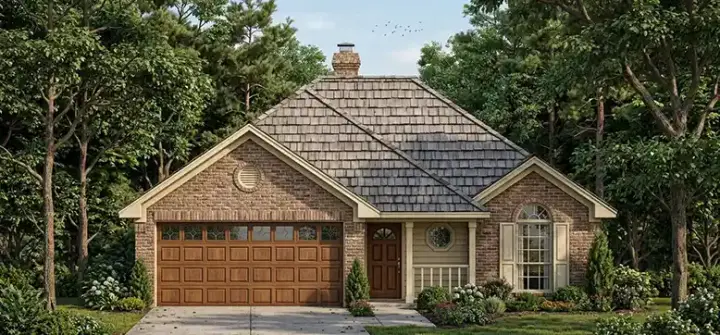 Traditional house plans 75-129 - front exterior, 1,294 sq ft, 3 bed, 2 bath house plans | Monster House Plans