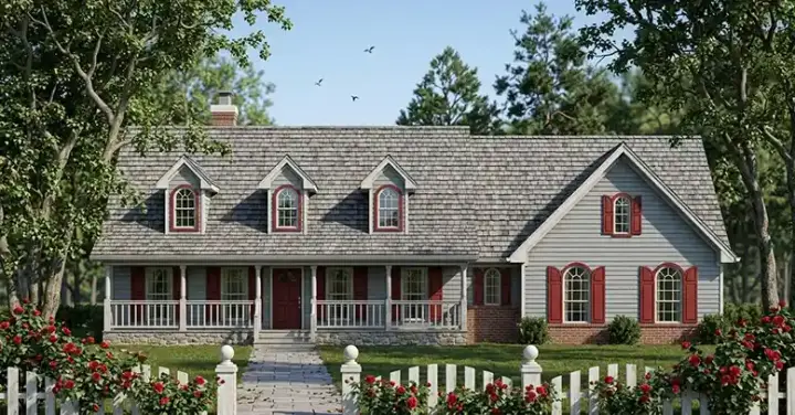 Country house plans 75-137 - front exterior, 1,299 sq ft, 3 bed, 2 bath house plans | Monster House Plans