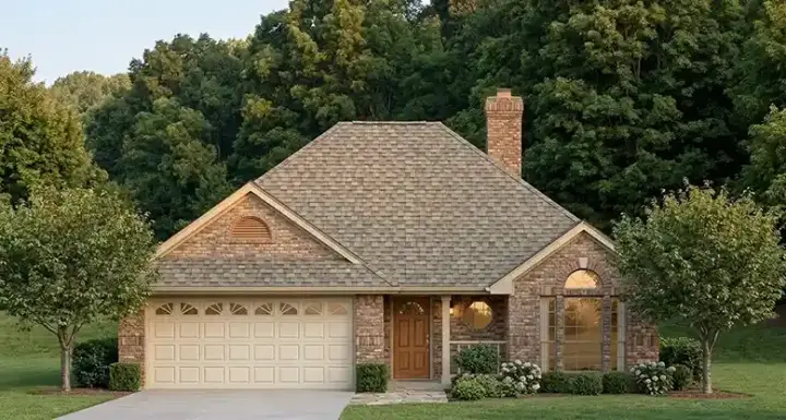 Traditional house plans 75-139 - front exterior, 1,302 sq ft, 3 bed, 2 bath house plans | Monster House Plans