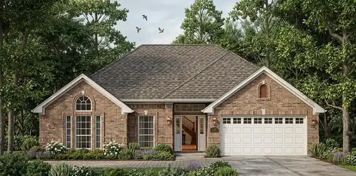 Traditional house plans 75-144 - front exterior, 1,312 sq ft, 3 bed, 2 bath house plans | Monster House Plans