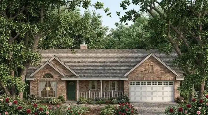 Traditional house plans 75-151 - front exterior, 1,340 sq ft, 3 bed, 2 bath house plans | Monster House Plans