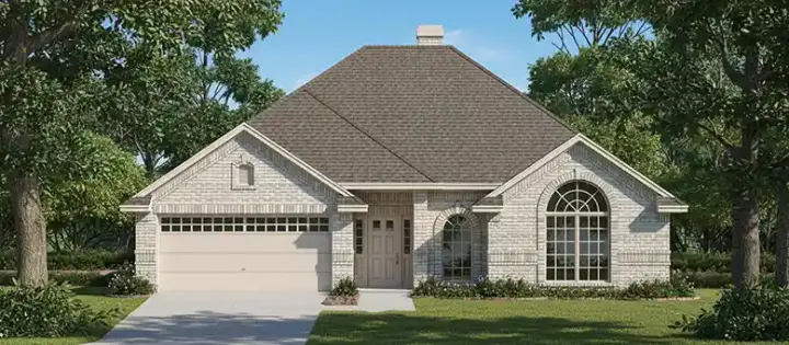 Traditional house plans 75-152 - front exterior, 1,342 sq ft, 3 bed, 2 bath house plans | Monster House Plans