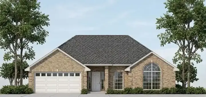 Traditional house plans 75-158 - front exterior, 1,371 sq ft, 3 bed, 2 bath house plans | Monster House Plans