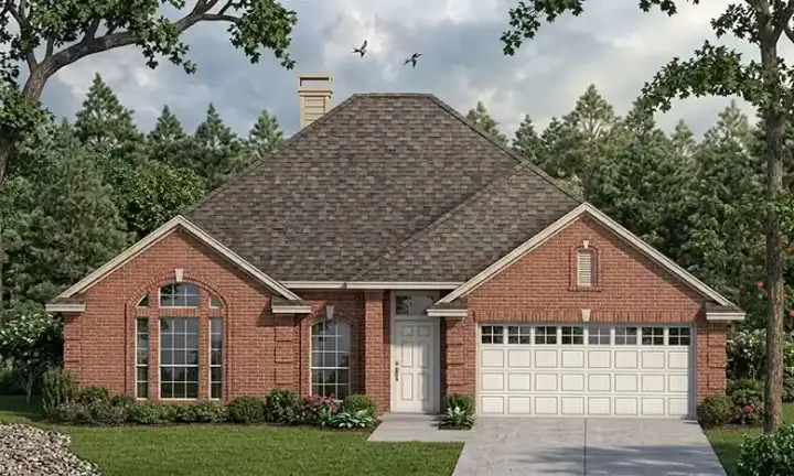 Traditional house plans 75-159 - front exterior, 1,373 sq ft, 3 bed, 2 bath house plans | Monster House Plans