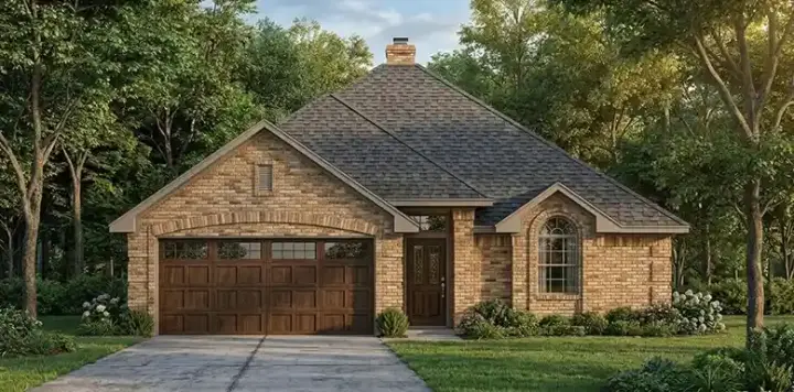 Traditional house plans 75-165 - front exterior, 1,398 sq ft, 3 bed, 2 bath house plans | Monster House Plans