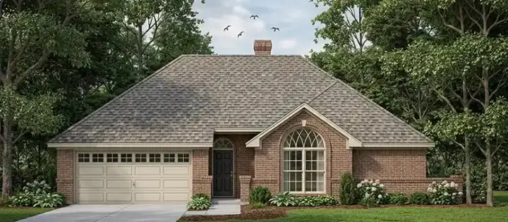 Traditional house plans 75-168 - front exterior, 1,409 sq ft, 3 bed, 2 bath house plans | Monster House Plans