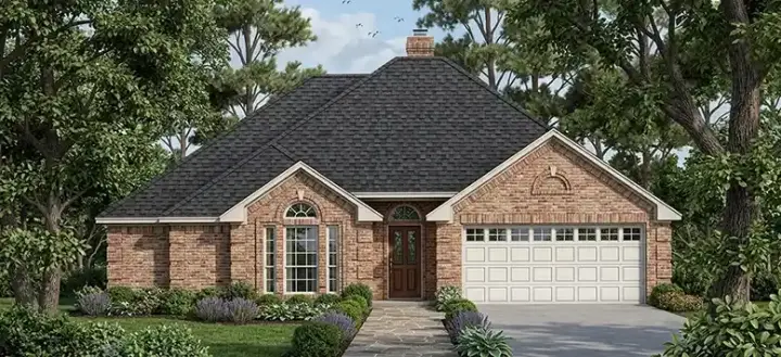Traditional house plans 75-173 - front exterior, 1,428 sq ft, 3 bed, 2 bath house plans | Monster House Plans