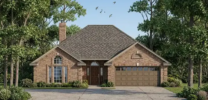 Traditional house plans 75-174 - front exterior, 1,431 sq ft, 3 bed, 2 bath house plans | Monster House Plans