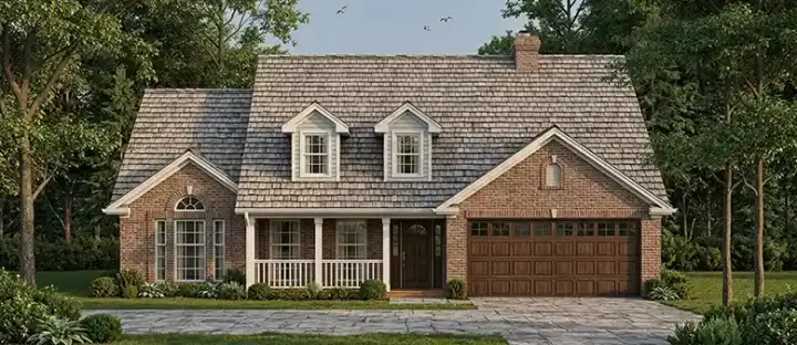 Country house plans 75-185 - front exterior, 1,476 sq ft, 3 bed, 2 bath house plans | Monster House Plans