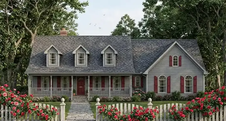 Country house plans 75-187 - front exterior, 1,480 sq ft, 3 bed, 2 bath house plans | Monster House Plans