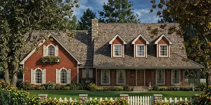 Country house plans 75-199 - front exterior, 1,782 sq ft, 4 bed, 2 bath house plans | Monster House Plans