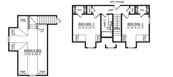 Upper/Second Floor Plan: 75-199