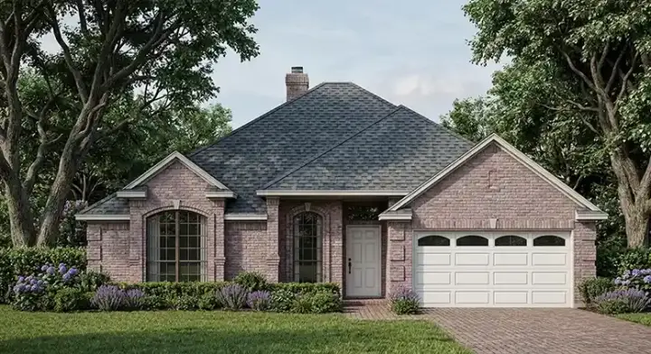 Traditional house plans 75-222 - front exterior, 1,568 sq ft, 4 bed, 2 bath house plans | Monster House Plans
