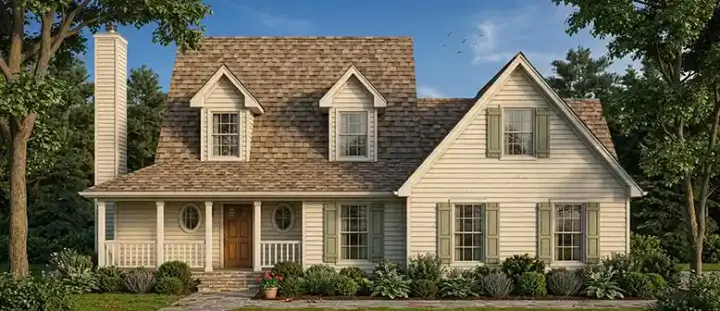 Country house plans 75-225 - front exterior, 1,570 sq ft, 3 bed, 2 bath house plans | Monster House Plans