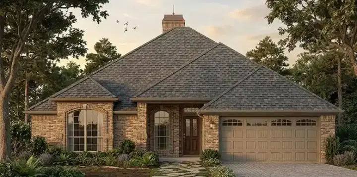 Traditional house plans 75-241 - front exterior, 1,604 sq ft, 4 bed, 2 bath house plans | Monster House Plans