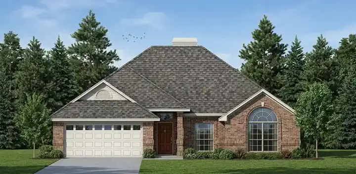 Traditional house plans 75-245 - front exterior, 1,610 sq ft, 3 bed, 2 bath house plans | Monster House Plans