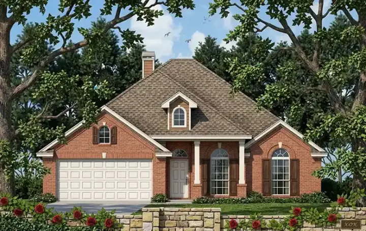 Traditional house plans 75-257 - front exterior, 1,637 sq ft, 3 bed, 2 bath house plans | Monster House Plans