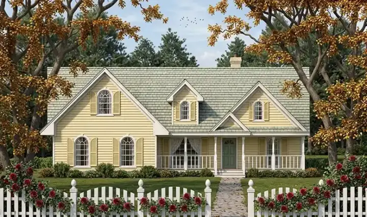 Country house plans 75-264 - front exterior, 1,648 sq ft, 3 bed, 2 bath house plans | Monster House Plans