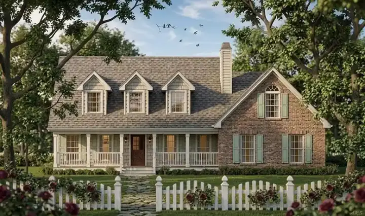 Country house plans 75-272 - front exterior, 1,668 sq ft, 3 bed, 2 bath house plans | Monster House Plans