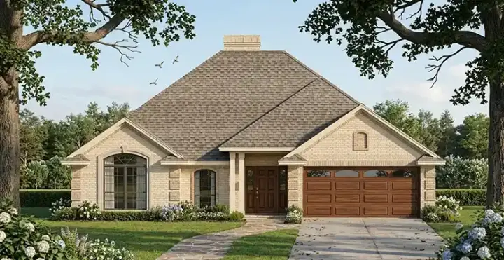 Traditional house plans 75-276 - front exterior, 1,675 sq ft, 3 bed, 2 bath house plans | Monster House Plans